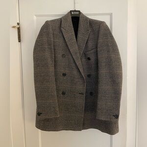 All Saints Houndstooth Double-Breasted Blazer